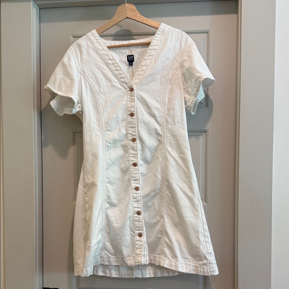 GAP Cream Button-Front Dress